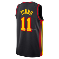 Vente en gros de vêtements pour hommes Atlanta Hawk # 11 Trae Young # Maillot de basket-ball 21 Dominique Wilkins City Edition brodé avec logos