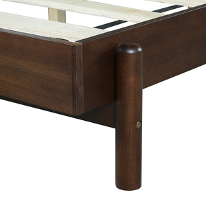 Cadre de lit plateforme en tissu taille King avec tête de lit, design moderne du milieu du siècle, réglable et convertible, gris clair, mobilier de chambre - Product Image 5