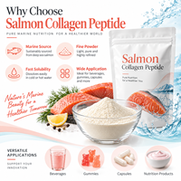 Poudre de collagène de saumon LongBio, peptides de collagène marin hydrolysé de type 1, 90 % de protéines, faible poids moléculaire, soluble dans l'eau, qualité alimentaire, fournisseur OEM