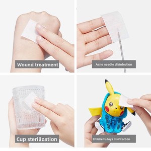 Bantalan persiapan alkohol 70%, 100 buah/boks tisu disinfektan kelas medis untuk kulit dan permukaan, tisu alkohol - Product Image 6