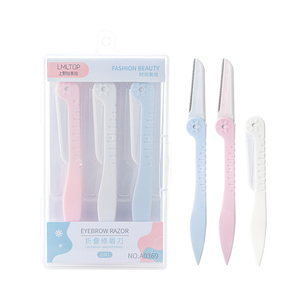 LMLTOP Set di 3 Rasoi Colorati per la Rimozione dei Peli del Viso e delle Sopracciglia A0369, Rasoio Pieghevole per Sopracciglia, Set di Rasoi per Sopracciglia all'Ingrosso - Product Image 2