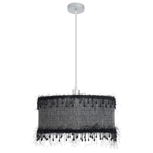 Lampada a sospensione a fili 1xE27 nera 40x40 cm, ideale per l'illuminazione decorativa in case e spazi commerciali. - Product Image 1