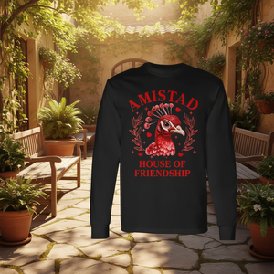 Amistad House Of Friendship T-shirt à manches longues avec motif paon rouge - Product Image 3