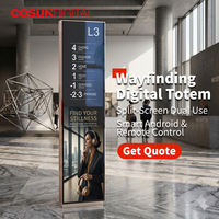 Totem numérique vertical COSUN pour affichage publicitaire sur pied en intérieur
