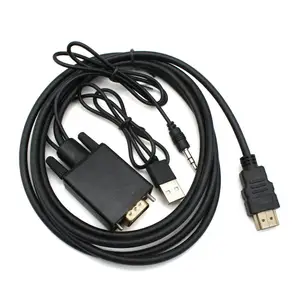 1.8M HDMI Male To VGA Adapter Cable VGA Output To Displays Projector HDMI To VGA Cable Convertor Adapte HDMI