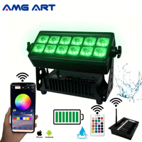 Projecteur LED sur batterie 12x20W RGBWA+UV 6-en-1 rechargeable 8800mAh IP65 pour scène, événements extérieurs, mariages, éclairage d'ambiance WiFi APP DMX512