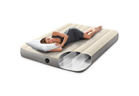 INTEX 64102 64103 Beflockte aufblasbare Luft matratze in voller Größe 1,37 m x 1,91 m x 25cm