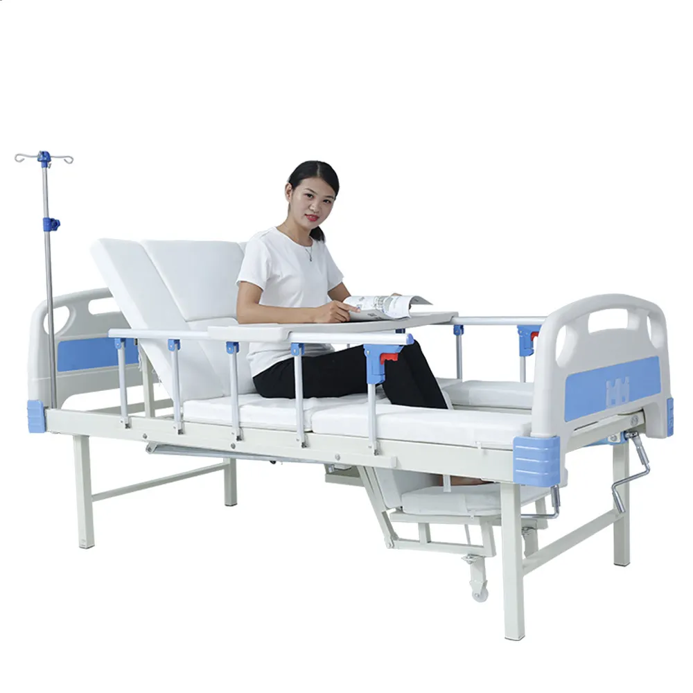Tempat Tidur Medis Kualitas Bagus Yang Digunakan Di Rumah Sakit Tempat Tidur Perawatan Rumah Manual untuk Penyandang Cacat