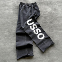 Pantalon de survêtement gris oversize streetwear en gros, avec logo personnalisé, joggers amples épais pour hommes et unisexe, style Y2K vintage, OEM