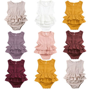 Petti - Pelele de Algodón Orgánico 100% Muselina con Volantes para Bebé Recién Nacida, Venta al por Mayor, Body sin Mangas de Verano para Bebés, Ropa de Bebé - Product Image 6