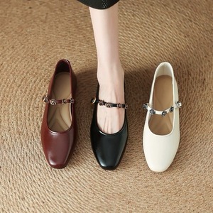 Single shoe women's spring 2026 new style bold rose red French <b>flat</b> Mary Jane sandals - Product Image 1