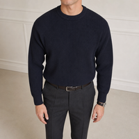 Maßgefertigter OEM ODM Hersteller Herren Übergrößen Rippstrick Pullover Baumwolle-Wolle-Mischung Business Casual Winter Strickwaren