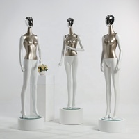 Mannequin Mannequin pour hommes et femmes, modèle de luxe brillant, or et argent, affichage en fibre de verre, vente en gros,