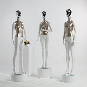 Maniquí de cuerpo completo para mujer, maniquí masculino de fibra de vidrio, dorado y plateado brillante, de lujo, <span class=keywords><strong>Boutique</strong></span>, venta al por mayor - Product Image 2