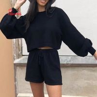 Livraison rapide 2025 à la mode court femme vêtements femmes vêtements deux pièces Activewear pantalon ensemble