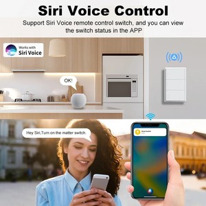 מתג קיר חכם של טויה, תואם WiFi, 1, 2, <span class=keywords><strong>3</strong></span>, 4 כפתורים, דורש חוט אפס, לחיצה פיזית, אפליקציית HomeKit - Product Image 2