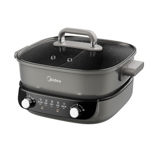 Casserole électrique Midea à double compartiment, profondeur 9 cm, cuiseur multifonction, acier titane gris, capacité 6,1-10 L - Product Image 6