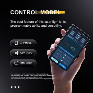 Luz Láser de Escenario Mini de 2W RGB a Todo Color con Animación <span class=keywords><strong>3D</strong></span> y Escáner de 20K para KTV y Bodas, Control por Aplicación Móvil - Product Image 5