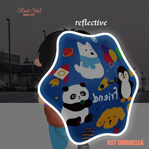 <span class=keywords><strong>Parapluie</strong></span> de coin rond émoussé RST impression complète soleil et pluie sans danger manuel motifs de dessin animé réfléchissants <span class=keywords><strong>parapluie</strong></span> enfant - Product Image 2