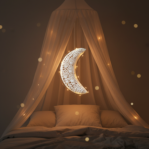 EVER GOLDEN - Decoración para Fiestas Islámicas de Ramadán, Luna Creciente, Mubarak, Guirnalda Colgante de Algodón de 30 cm - Product Image 4