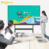 Tableau interactif intelligent 4K avec caméra intégrée, double système d'exploitation Windows Android 13, tableau blanc interactif pour vidéoconférence