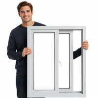 Fenêtre coulissante en PVC résistante aux ouragans, couleurs et dimensions personnalisées, double vitrage trempé, isolation thermique pour villa, appartement, chambre