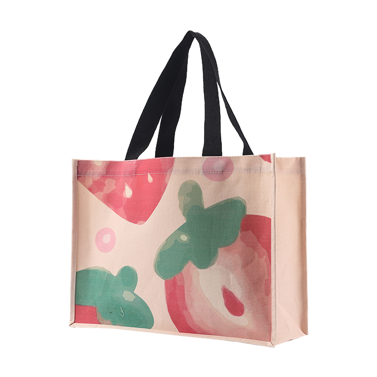Summer Fashion Recyclable Shopping Cotton Custom Printed Canvas Tote Bag with inner pocket
