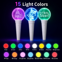 Firewolf Concert Light Stick 15 colores interactivo LED ventilador soporte estrella botón mano bola de luz para fiesta concierto hecho de plástico