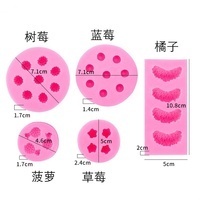 แม่พิมพ์รูปผลไม้ทำจากซิลิโคนสำหรับตกแต่งคัพเค้กแม่พิมพ์รูปผลไม้ขนาดเล็กรูปสตรอเบอรี่ส้มบลูเบอร์รี่ - Product Image 6