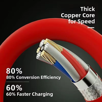 Cable de Carga Rápida Multifuncional para Auto, USB 3.0 Tipo-C a Tipo-C 5A, con Soporte para Teléfono de Silicona TPE Trenzada, para IOS