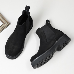 Men's High Quality Suede Round Toe Thick Soled Waterproof Lace-up Casual Ankle <b>Boots</b> Fashionable New Style - Product Image 1