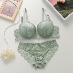 Ensemble de lingerie sexy pour femmes, deux pièces, avec soutien-gorge à armatures et fermeture dorsale, design élégant - Product Image 4