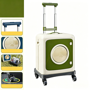 Sac de <span class=keywords><strong>transport</strong></span> à roulettes souple pour animaux de compagnie, respirant, type capsule spatiale, pour petits chatons et chiots, idéal pour les voyages en extérieur - Product Image 5