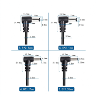 Câble d'alimentation DC à angle droit DC5521 DC5525 DC4017 DC35135, cordon d'alimentation DC à extrémité ouverte, fiche DC angulaire à 90 degrés pour la maison intelligente