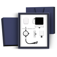 Venta caliente Premium Personalizable Corporate Gift Set Auriculares Cable Power Bank Cargador rápido USB Ideal para promociones de negocios