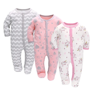 Conjuntos de Ropa para Bebé al por Mayor, Paquete de 3 Monos Personalizados para Recién Nacidos, con Botones a Presión, para Niños y Niñas - Product Image 4