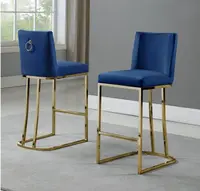 Высококачественная барная мебель, высокий стул с золотой основой из нержавеющей стали, Бархатная обивка, барный стул