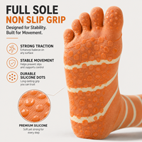 Chaussettes antidérapantes à cinq doigts personnalisées avec semelle en silicone pour yoga, pilates et fitness, marque privée OEM, faible MOQ
