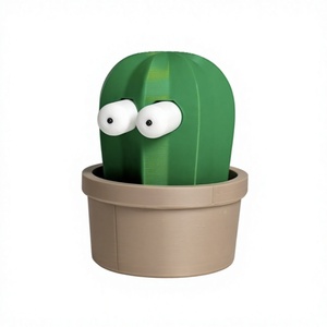 <span class=keywords><strong>Porte</strong></span>-clés ouvre-bouteille anti-stress en PVC en forme de cactus avec yeux pressables, imprimé en typographie, pour cadeaux et décoration de bureau - Product Image 3