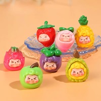 Groothandel 3d Hars Fruit Kawaii Dragon Durian Perzik Pop Microlandschaft Hars Ambachten Voor Decoratie
