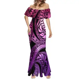 New bán buôn samoan puletasi Dresses phụ nữ phụ nữ thanh lịch đảo Nàng Tiên Cá ăn mặc Polynesian Đuôi Cá Ăn mặc