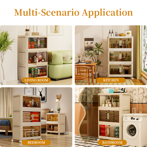 Nhựa lưu trữ tủ nhiều lớp gấp quần áo Nhà Phòng Ngủ Trong Suốt Kệ an ninh miễn phí Locker gấp hộp tổ chức - Product Image 3