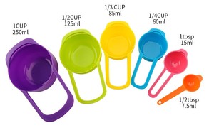 Factory Set of Colorful Plastic <b>Cups</b> Spoons 6Pcs Essential <b>Measuring</b> Tools <b>for</b> Cooking and <b>Baking</b> - Product Image 5