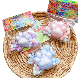 Jouet Squishy en Silicone Mochi Doux et Moelleux, Patte de Chat Rose Mignonne et Puffy, Jouet Anti-Stress à Rebond Lent en TPR pour la Relaxation des Mains - Product Image 1