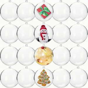 Christmas Ornament Transparent Hollow Ball PS Round Hanging Decoration 45678101215.620CM Full Color Printing - Product Image 1