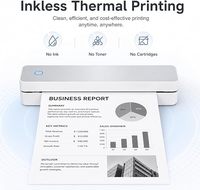 Impresora Térmica A4 sin Tinta, Mini Impresora de Bolsillo Recargable, Impresora Móvil para Tareas Escolares, Documentos de Oficina, Impresión de PDF, Estudio