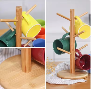 ที่วางแก้วไม้ไผ่ในห้องครัวที่วางแก้วกาแฟต้นไม้ชุดที่วางแก้วแบบนอร์ดิก - Product Image 6