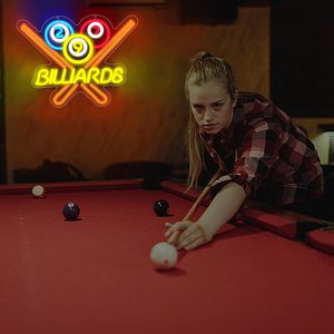 Billiards Letreros Neon LED indoor hanging ambient light shop <b>sign</b> wall decoration light entrance indicator light luminous <b>sign</b> - Product Image 3
