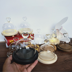 <span class=keywords><strong>Precio</strong></span> al por mayor diseño de corazón mini cúpula de cristal LED cúpula de cristal con luces LED rosa en cúpula de cristal led - Product Image 3