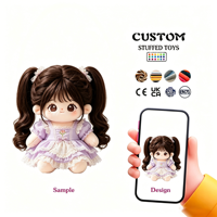 Jouets en peluche de poupées mignonnes à cheveux violets de style ancien, vente directe d'usine, jouets en peluche lestés, poupées anime personnalisées
